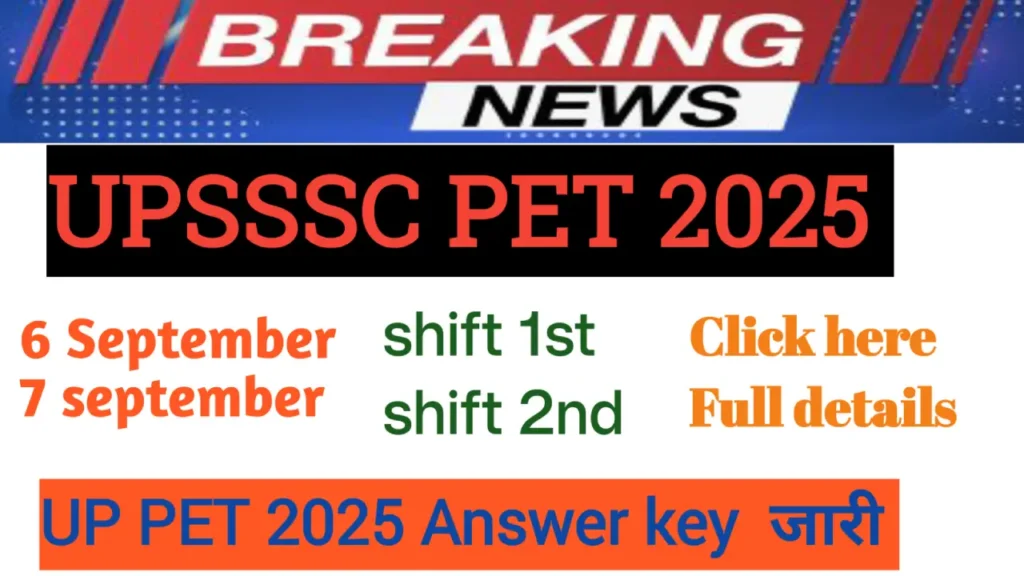 UPSSSC PET Answer Key 2025 Out