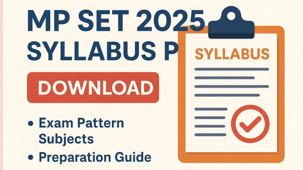 MP SET 2025 Syllabus PDF Download