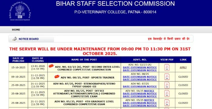 BSSC Stenographer Vacancy 2025